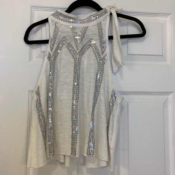 Free People white sequined top - Picture 1 of 7